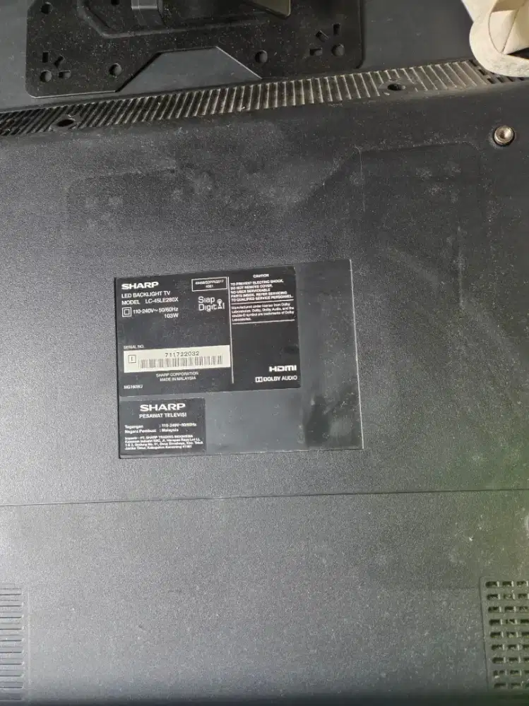 TV LED Sharp 45 Inci + Bonus STB Digital - Siap Pakai Tinggal Nonton