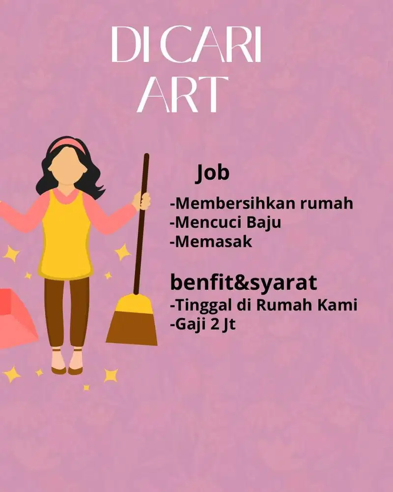 DICARI ASISTEN RUMAH TANGGA
