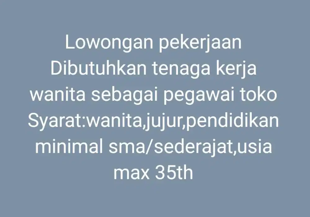 Lowongan pekerjaan