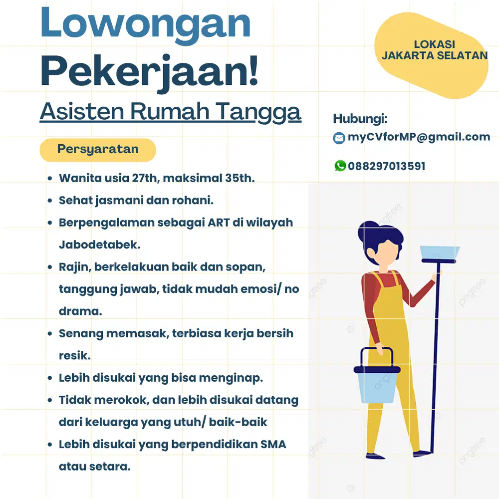 Lowongan Kerja Asisten Rumah Tangga