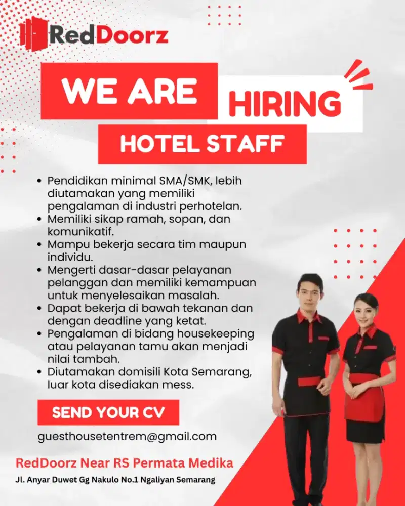 DIBUTUHKAN STAFF HOTEL