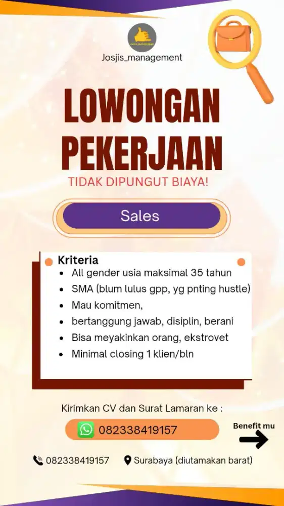 Lowongan kerja lepas (Sales / Marketing)