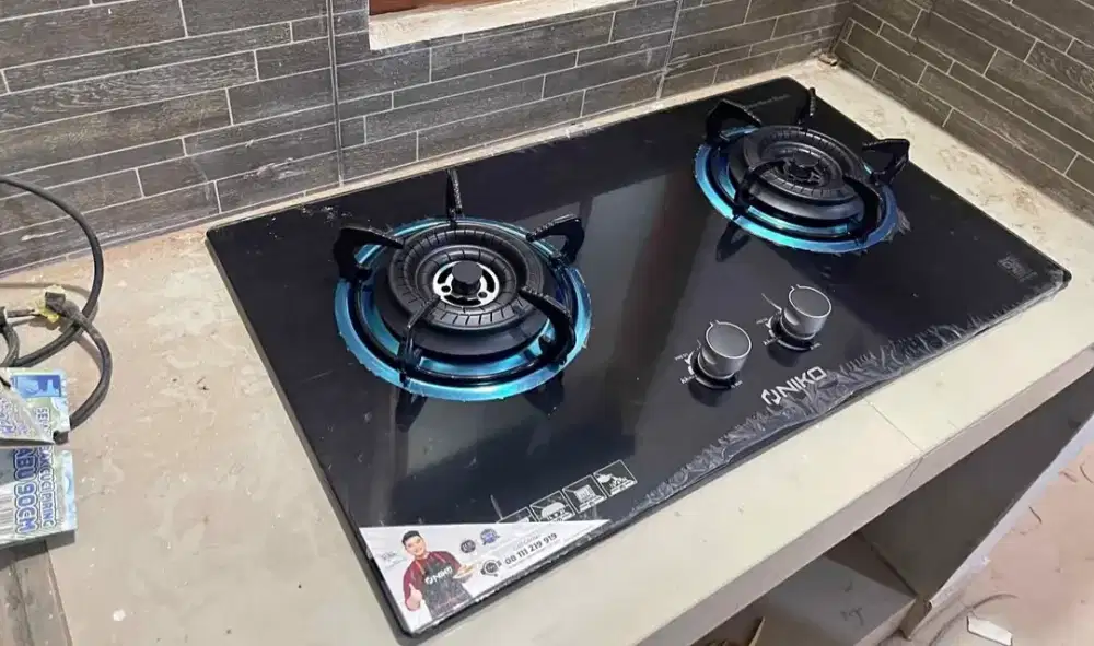 NIKO NEXT BLACK kompor kaca 2 tunggku