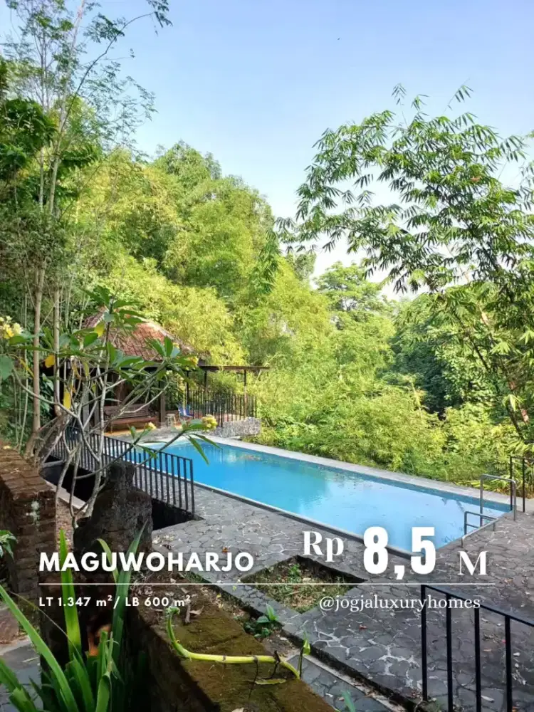 Dijual Rumah Estetik dengan Joglo dan Kolam Renang di Maguwoharjo