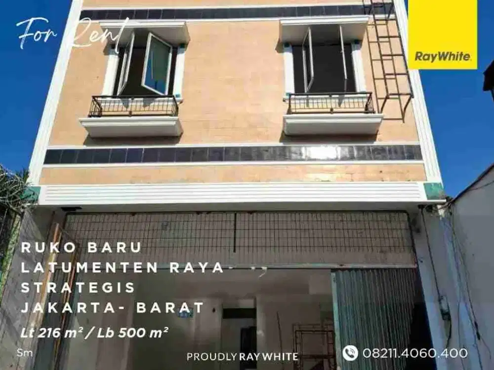 Ruko Baru Jl Latumenten - Jakarta Barat 4 Lt - Disewakan