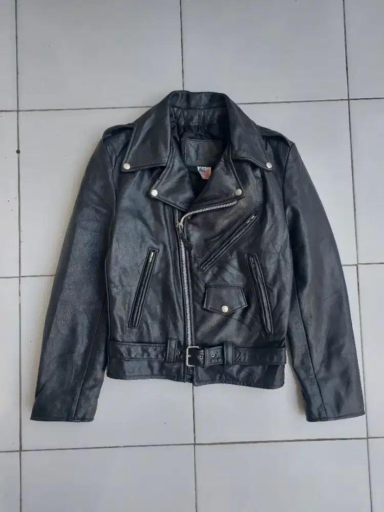 Branded Garments USA Jaket Kulit Vintage Biker Ramones Leather Jacket