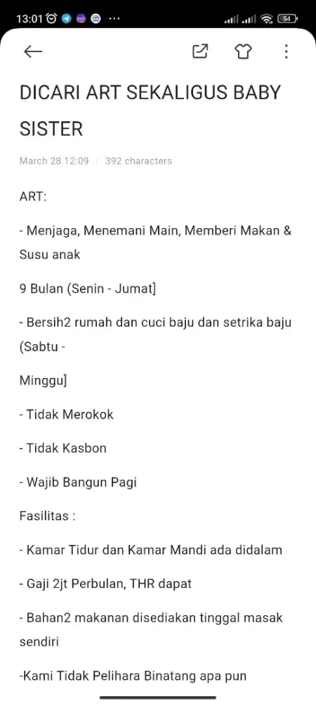 DICARI ART SEKALIGUS BABY SISTER