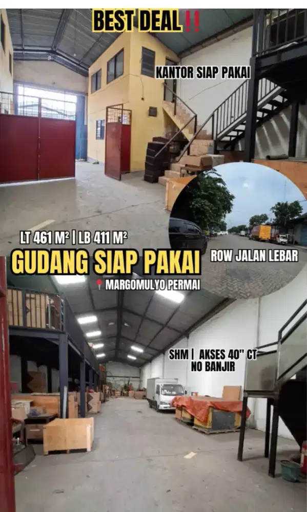 Gudang Margomulyo permai siap pakai