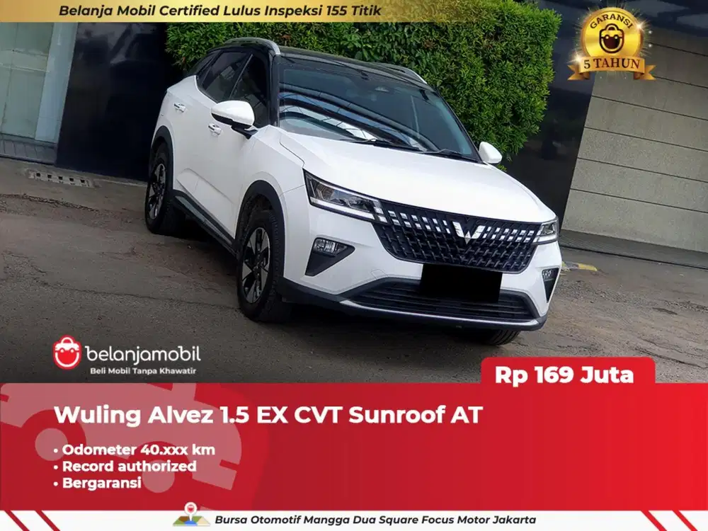 GARANSI 5TH !! WULING ALVEZ EX 2023 / 2024 PUTIH