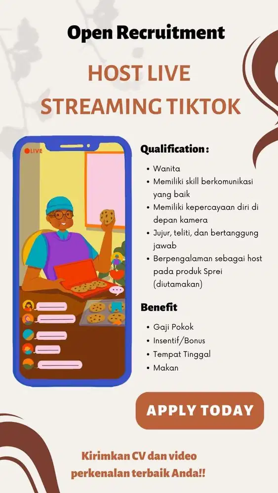 Lowongan Host Live Streaming
