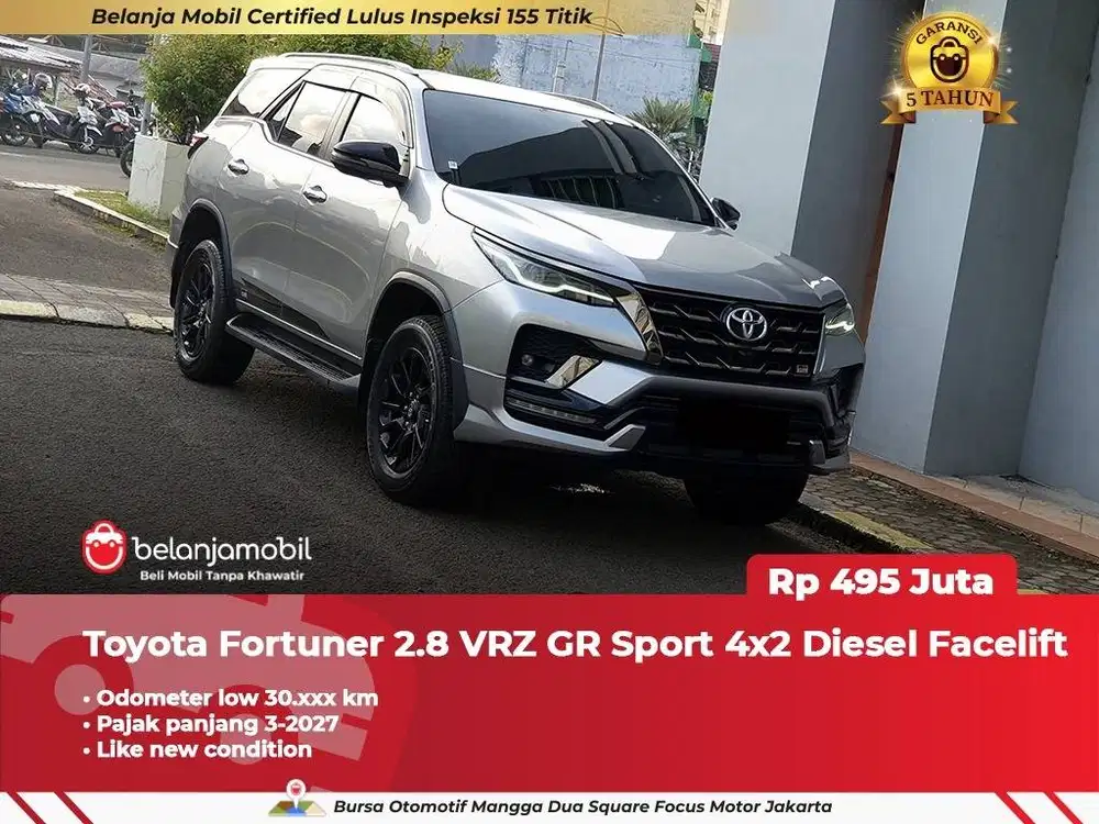 [PAJAK PANJANG] Toyota Fortuner 2.8 VRZ GR Sport 4x2 Diesel 2023/2024