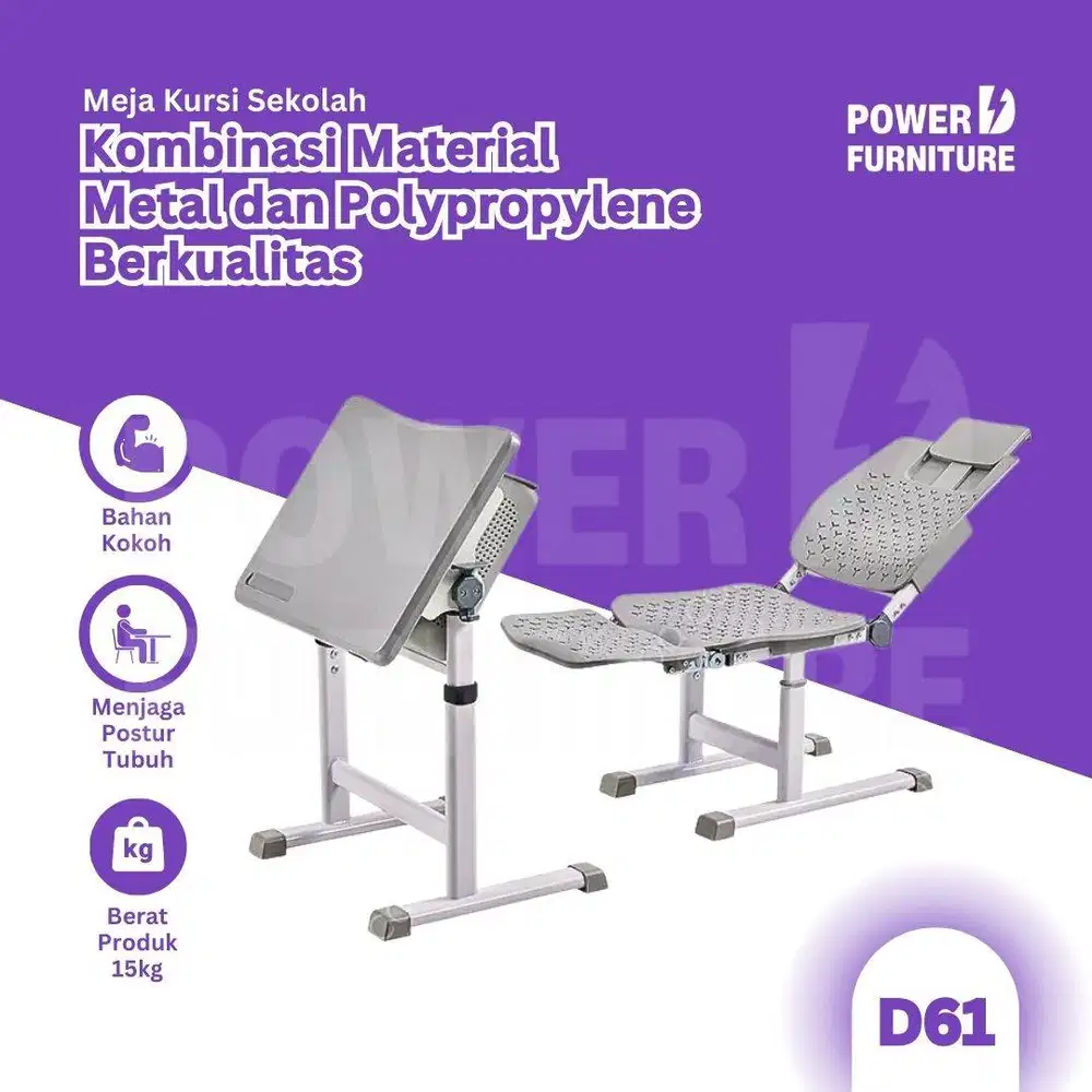 Kursi Sekolah Reclined D61 - Meja Sekolah | Bangku Sekolah Reclining