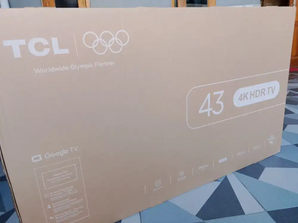 TCL 43 inch 43V6C google tv layar 4K UHD