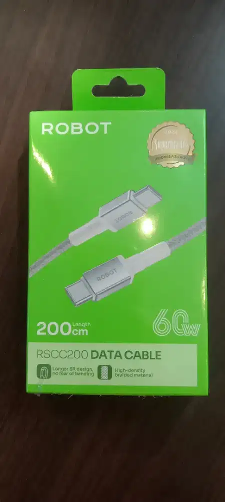 Robot RSCC200 Kabel Cable Data Type C To Type C 60W Fast Charging 2M