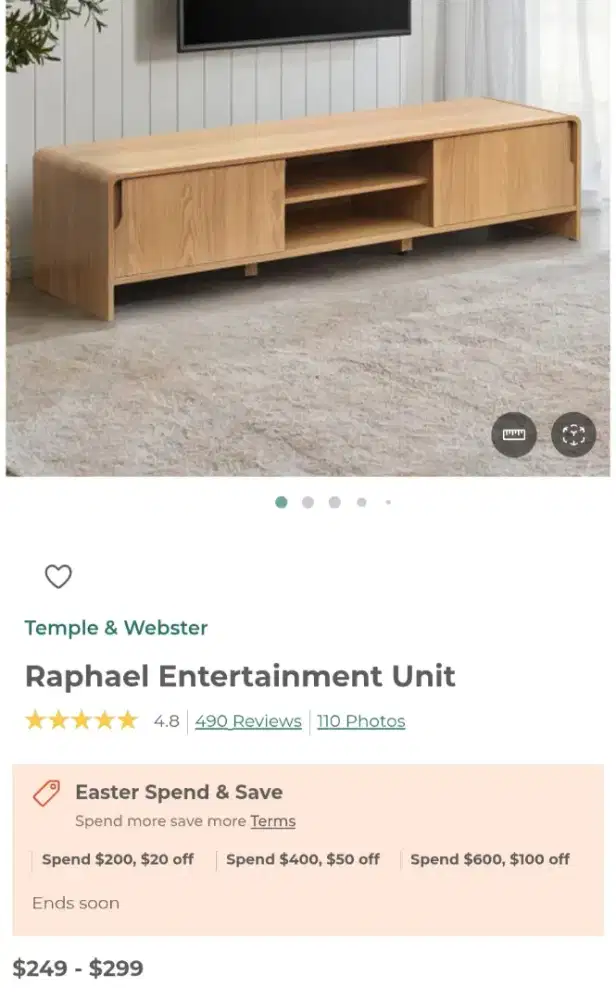 Lemari Raphael oak 2 credenza 1 meja tv kondisi 90 persen eks ekspor