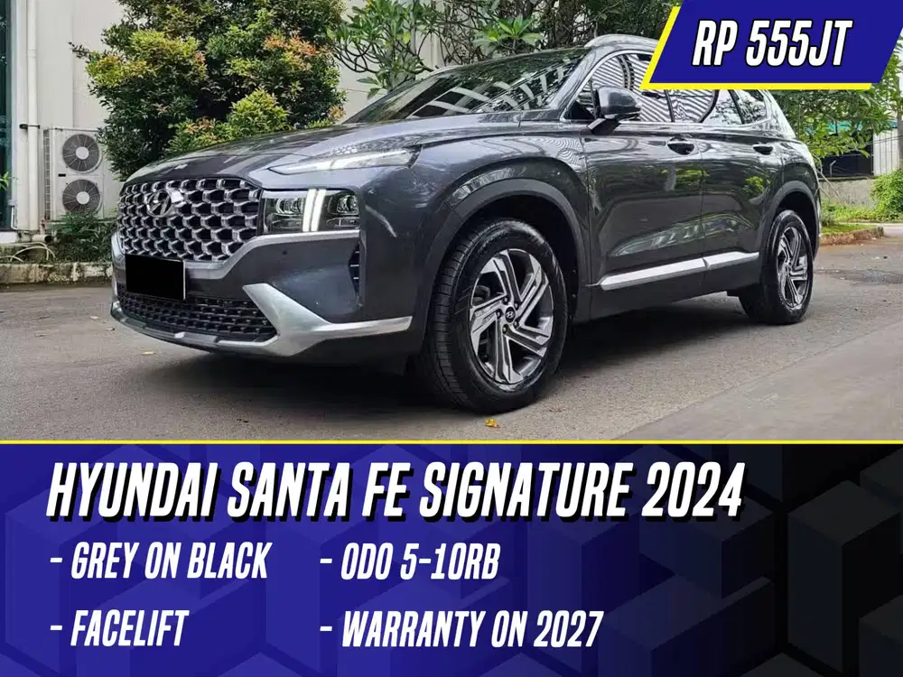 Hyundai Santa Fe Signature 2024 Facelift Grey on Black Abu Abu Santafe