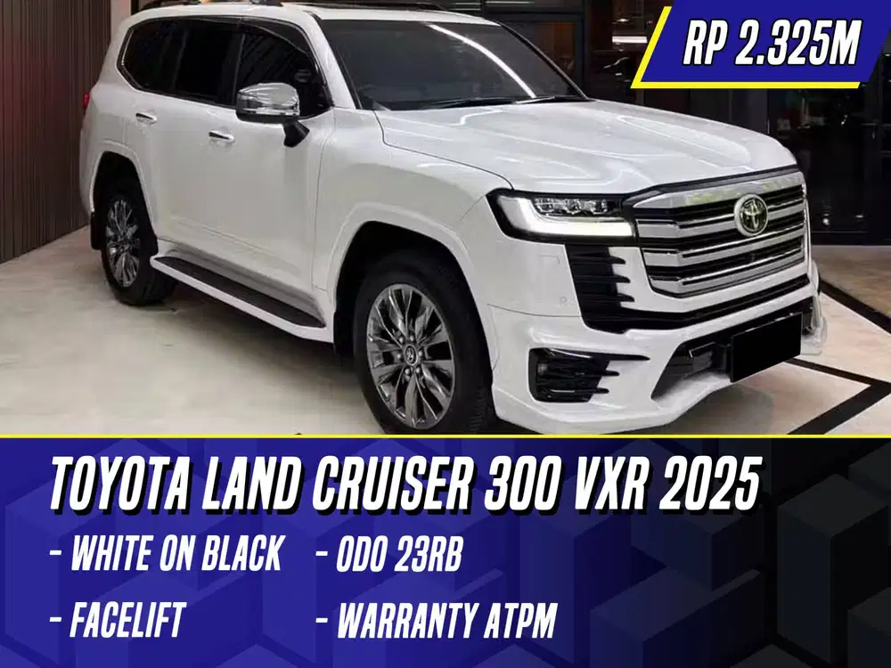 Toyota Land Cruiser 300 VXR 2025 Facelift White on Black Putih LC