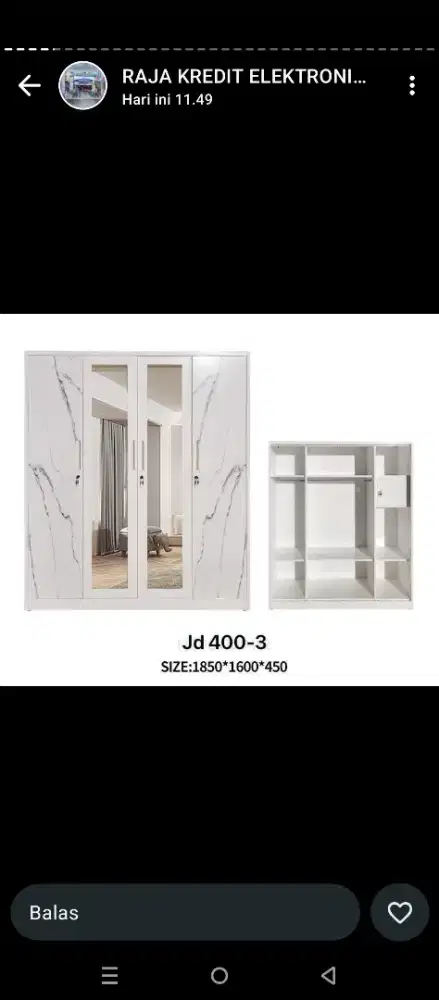 Lemari 4 pintu modei