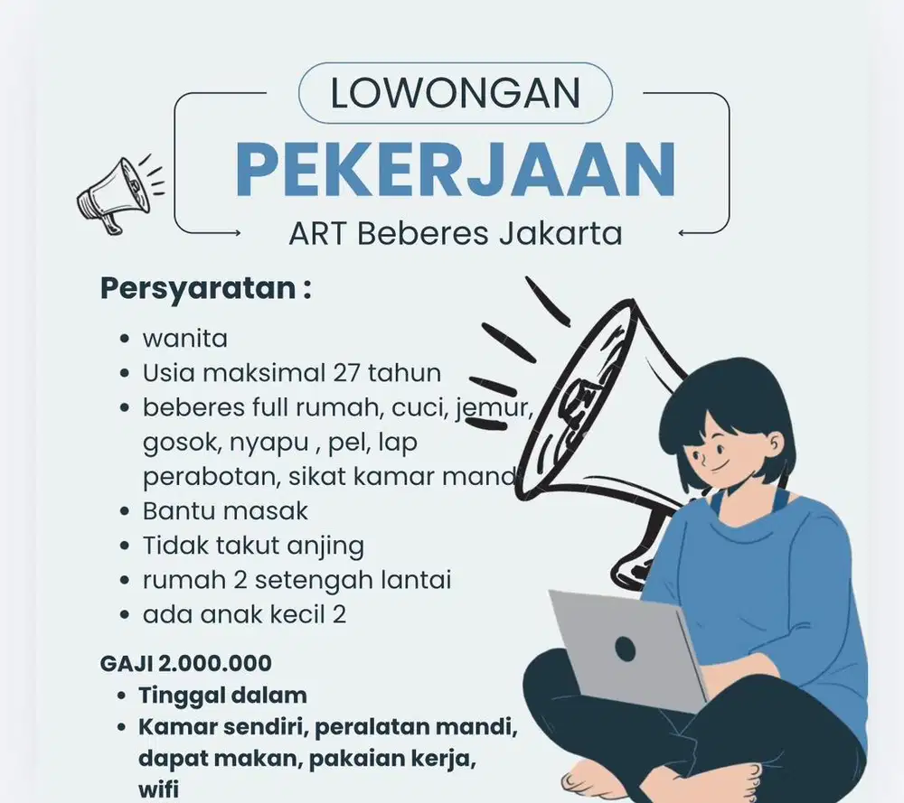 Dicari ART Beberes Rumah Jakarta