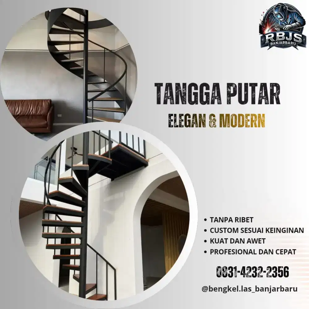 TANGGA PUTAR DESAIN UNIK, KUAT, TAHAN LAMA