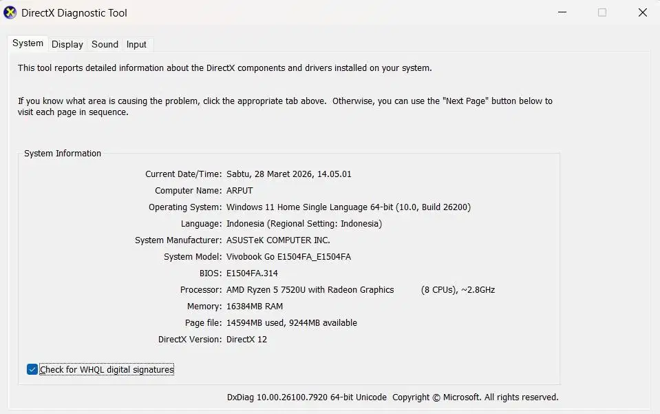 Asus Vivobook Go 15 ryzen 5 Amda radeon