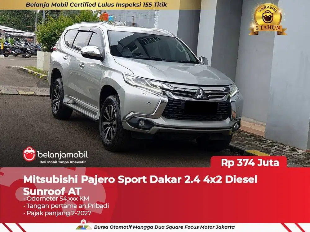 [ GARANSI 5TH ] Mitsubishi Pajero Sport Dakar 2.4 4x2 Sunroof 2019/202