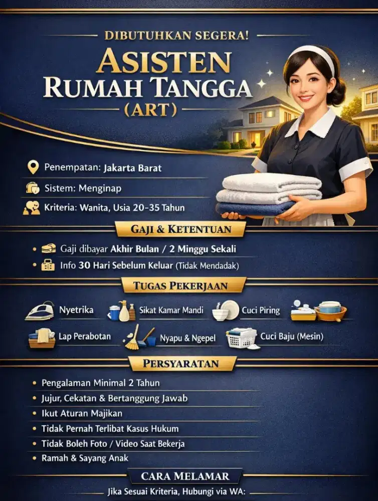 Cari Asisten Rumah Tangga