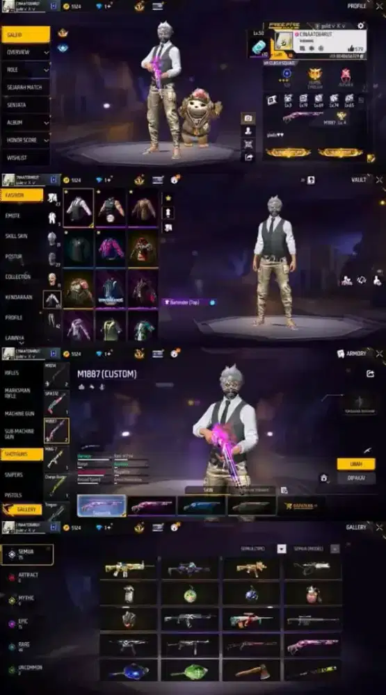 AKUN FF SPEK SG RIPER AMAN DAN TERPERCAYA MINAT CET