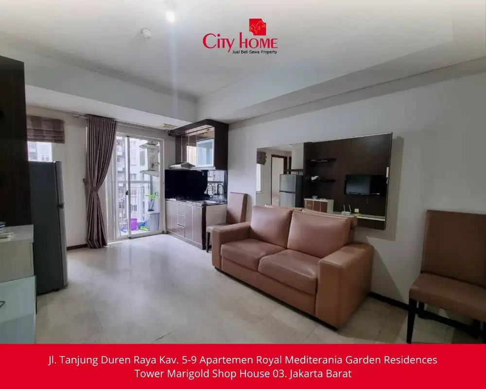 Disewakan Apartemen Royal Mediterania 2+1BR Full Furnished Siap Huni