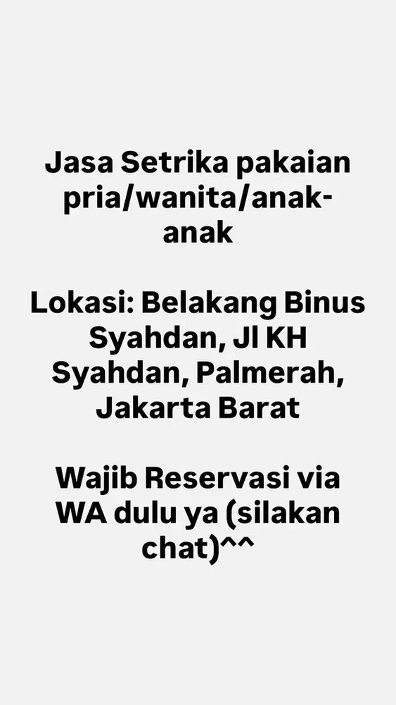 Jasa Setrika Pakaian dan Cleaning Service