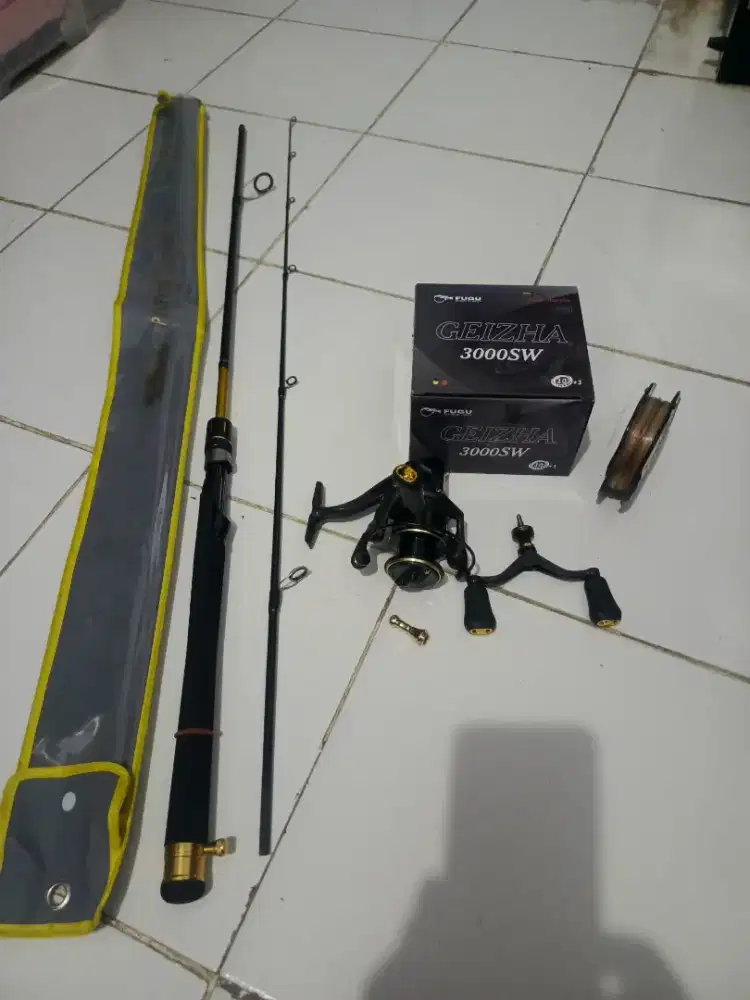 Reel dan joran pancing Galatama siap angkat babon/rame rame bonussenar