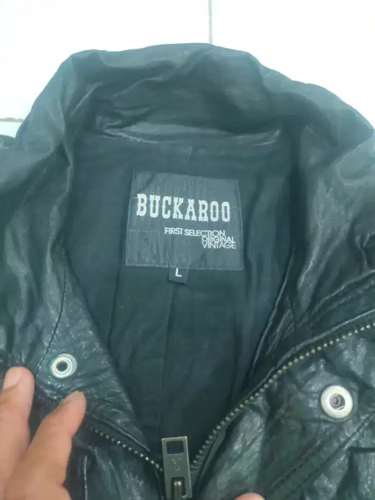Jaket kulit original buckaroo ukuran L