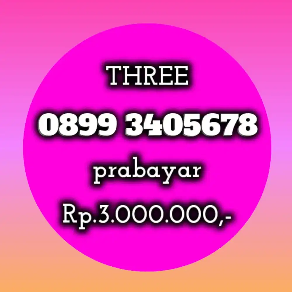NOMOR CANTIK THREE 3405678
