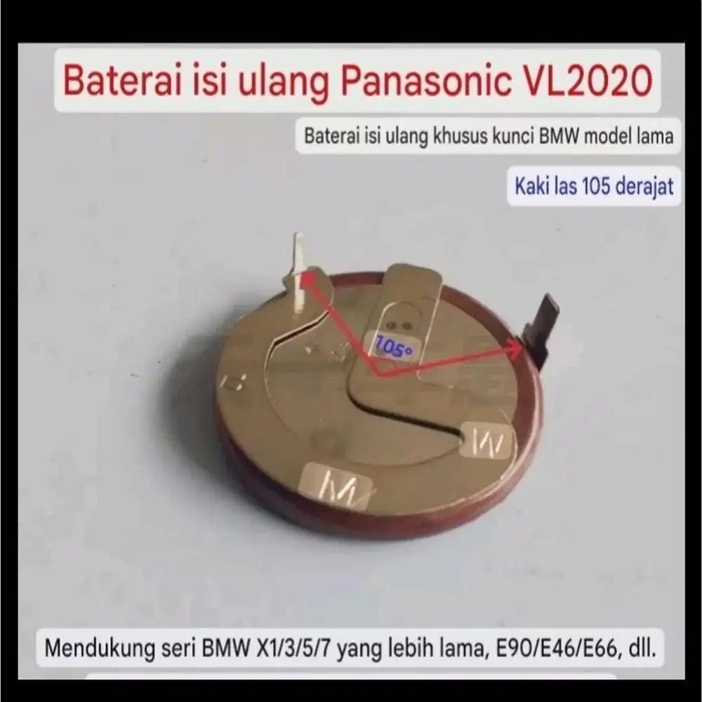 Baterai Remote Panasonic BMW 90 Derajat 105 Derajat VL2020 X1 X3 X5 X7