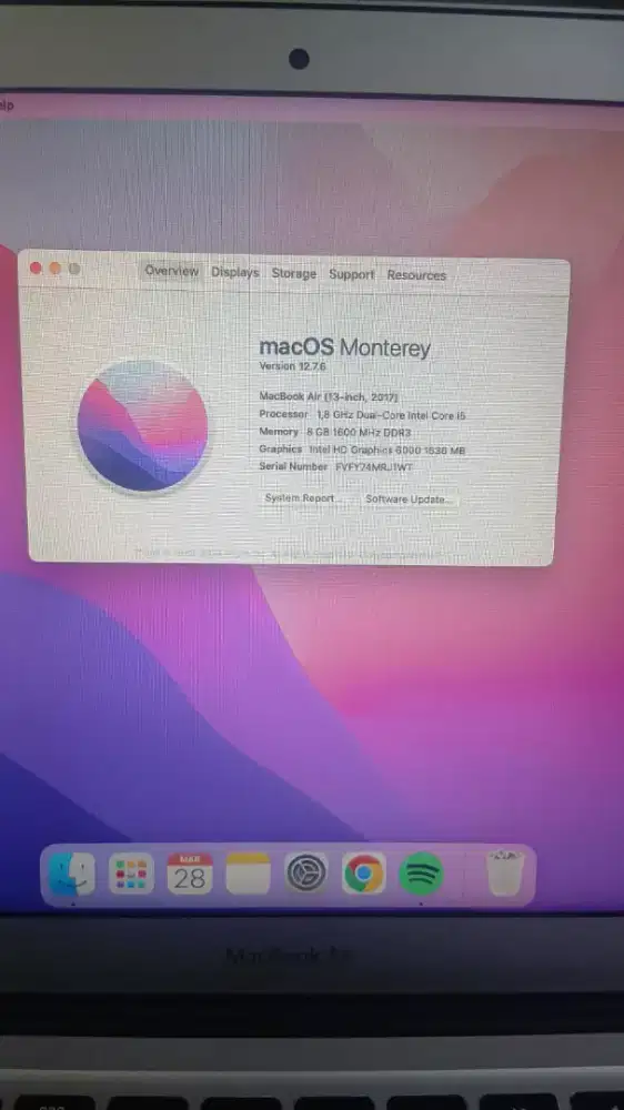 Jual MacBook air 13 2017 ssd 512gb