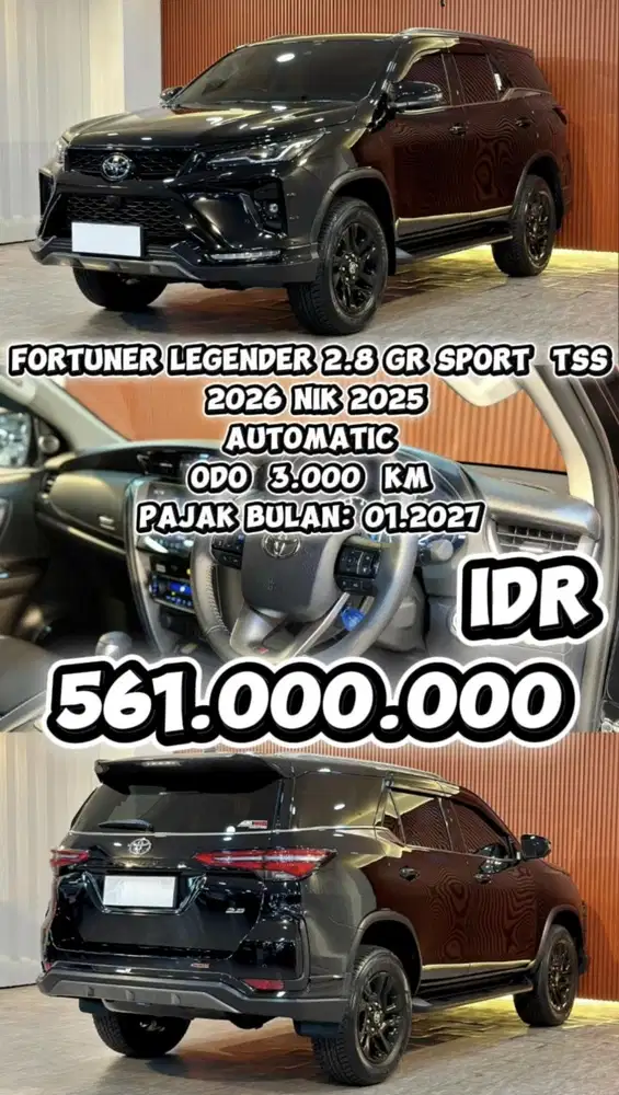 [ ODO 3.000 KM ] FORTUNER LEGENDER 2.8 GR SPORT TSS 2026 NIK 2025 AT