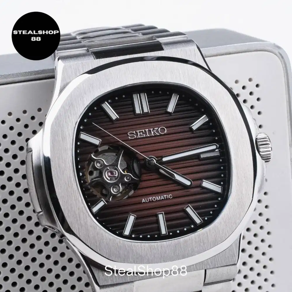 Seiko Nautilus Brown NH38 Automatic Open Heart Exclusive Built