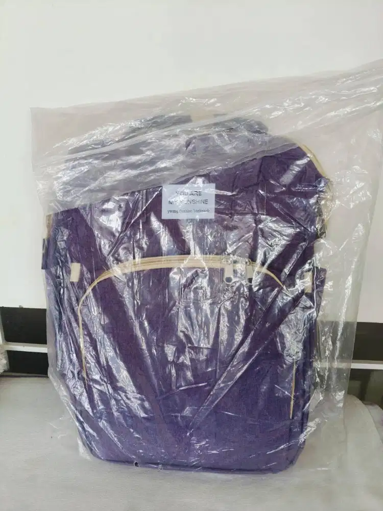 Tas Perlengkapan Bayi Multifungsi 2 In 1 Kasur Tidur Tas Ransel Diaper