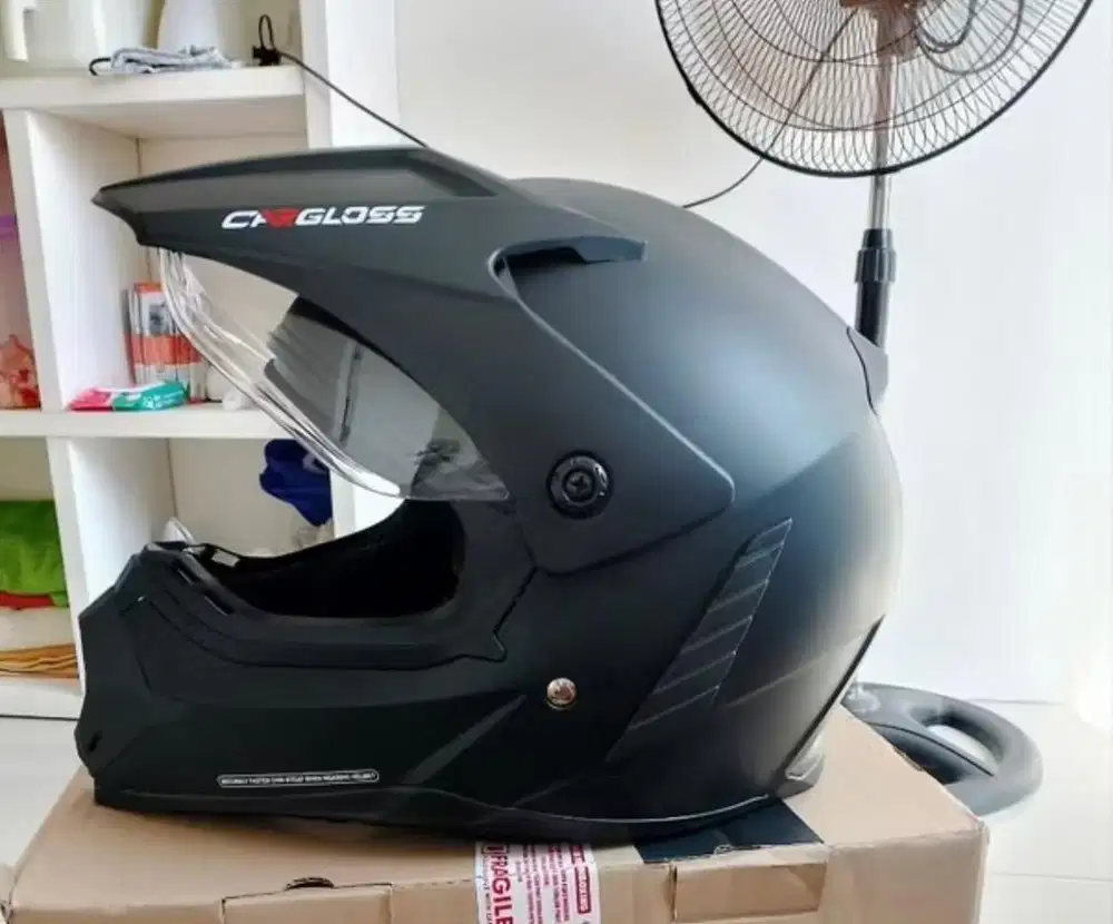 Cargloss Supermoto Helm Full Face - Black Doff