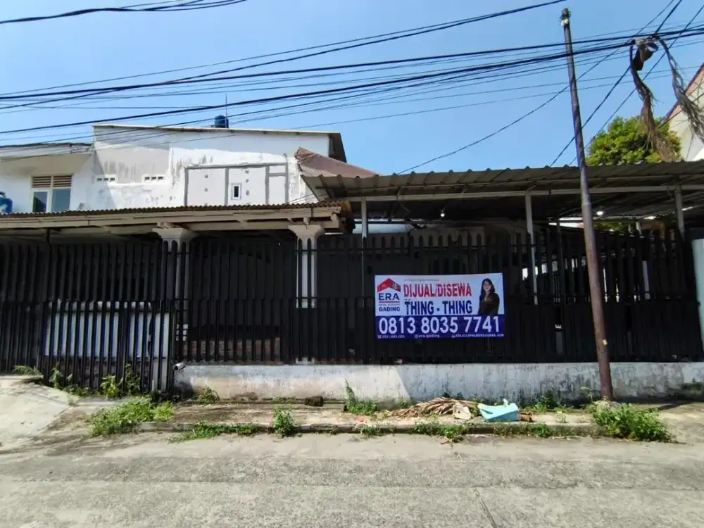 Ss.3740 - Murah !! DIjual/Disewakan !! Rumah Hook Luas 225 Ruangan Plong Kosongan di Gading Elok Hadap Barat Daya Tenggara