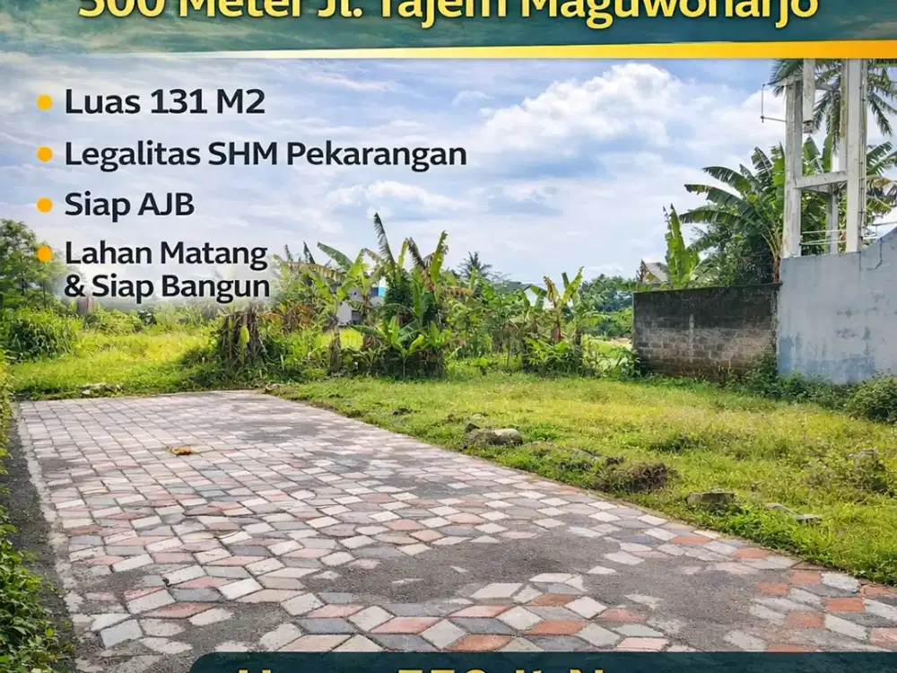 Tanah Jogja Maguwoharjo 500 Meter Jl. Tajem SHM Ready