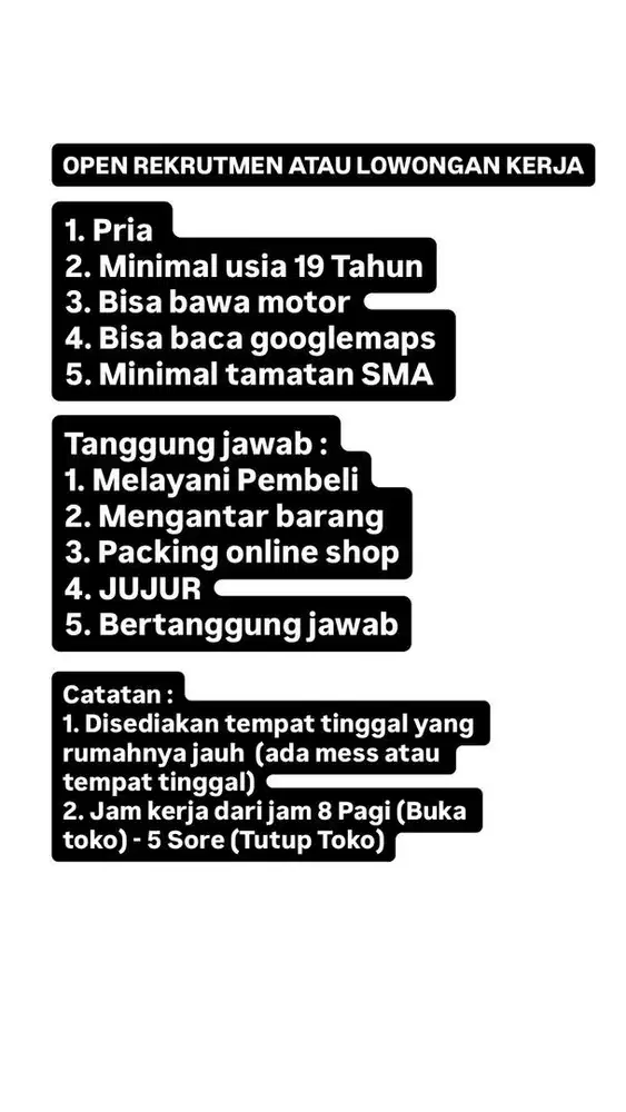 LOWONGAN KERJA BUTUH CEPET