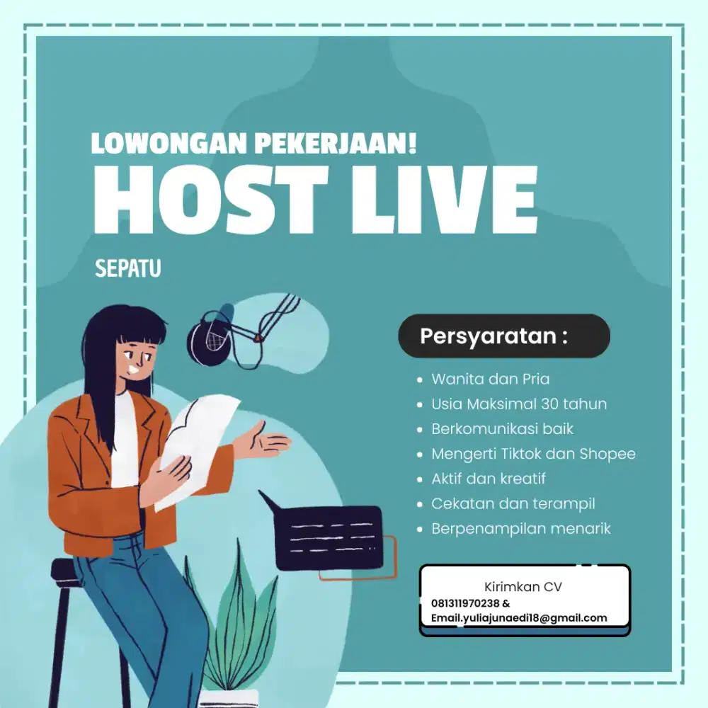 Dibutuhkan segera host live streaming