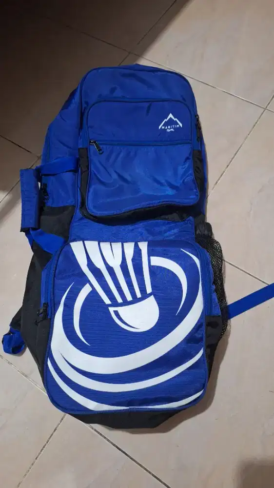Tas Raket Badminton merk lokal MARITIM free rain cover