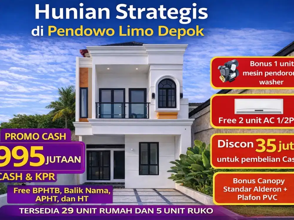 Rumah Siap Huni akses 2Mobil Strategis dan Bebas banjir