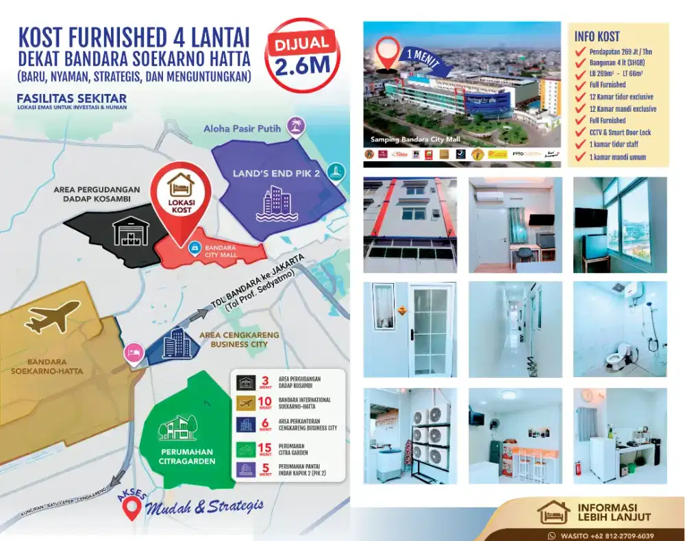 Dijual Kost Baru, Bagus, Nyaman, Strategis, dan Menguntungkan