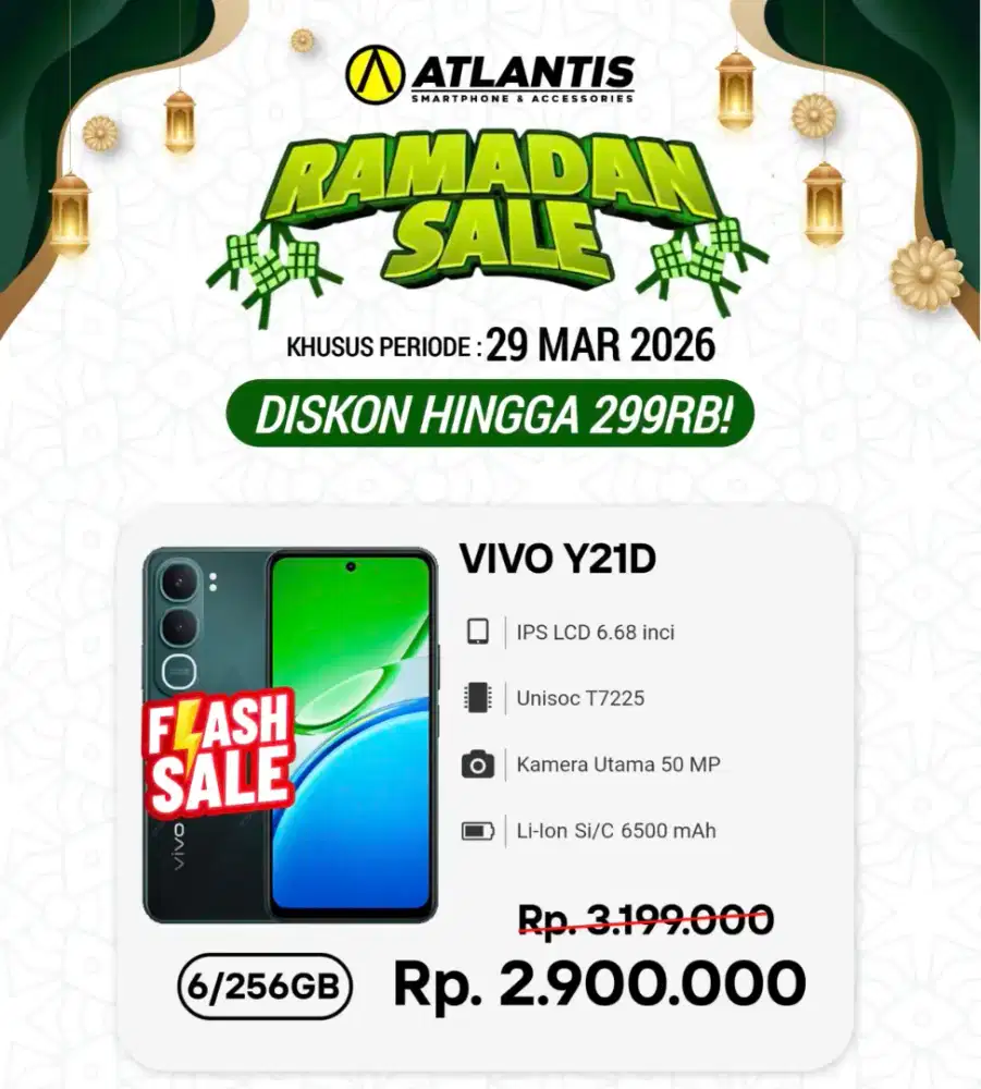 Vivo y21d ready stok di toko Atlantis