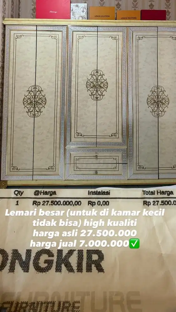 Dijual Lemari besar (untuk di kamar kecil tidak bisa) high kualiti