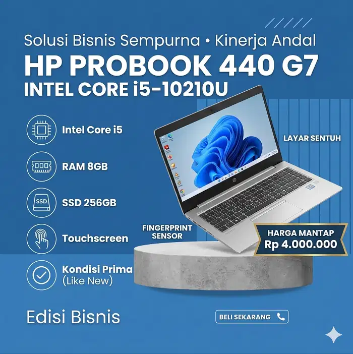 HP Probook 440 G7 Touchscreen Intel Core i5-10210U Ram 8GB Ssd 256GB