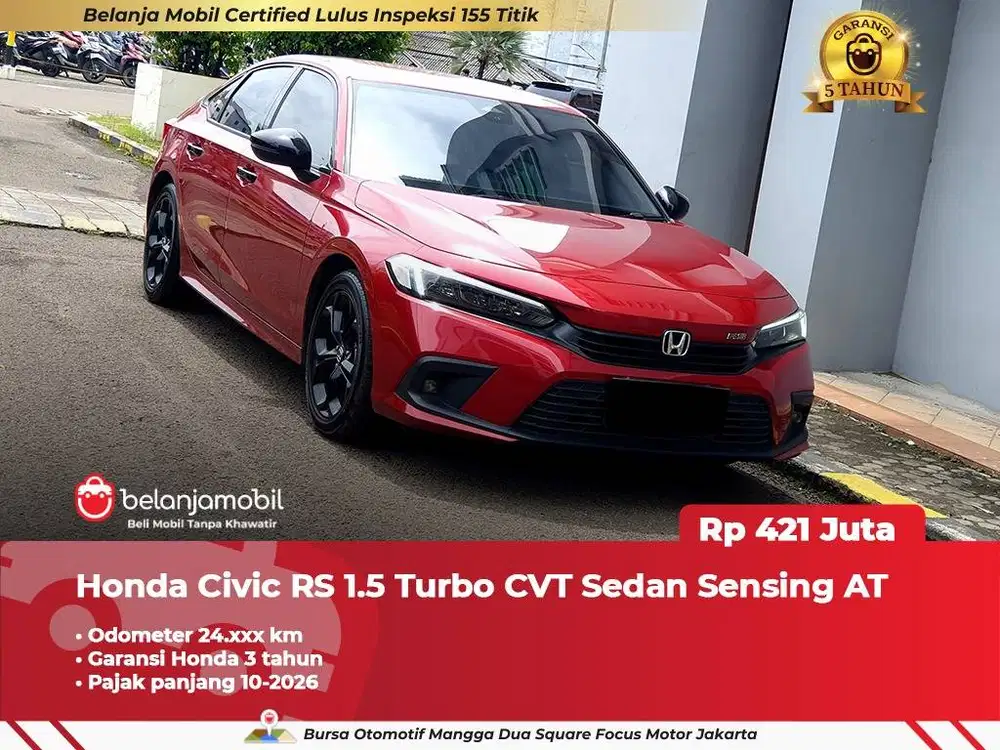 [ GARANSI 5TH ] Honda Civic RS 1.5 Turbo CVT Sedan Sensing 2024 2025